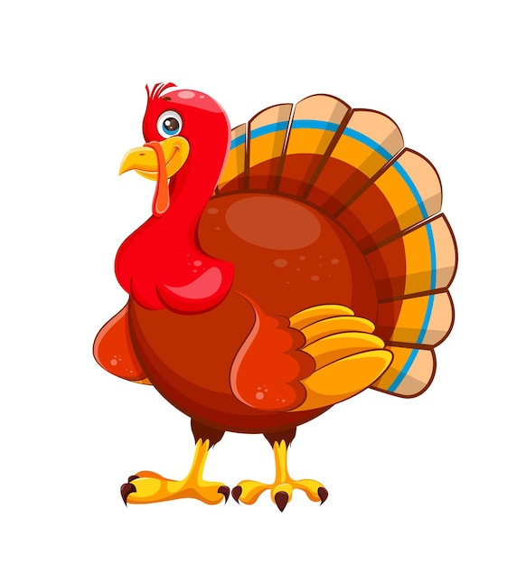 Happy thanksgiving day cartoon kalkoenvogel bruikbaar voor thanksgiving day