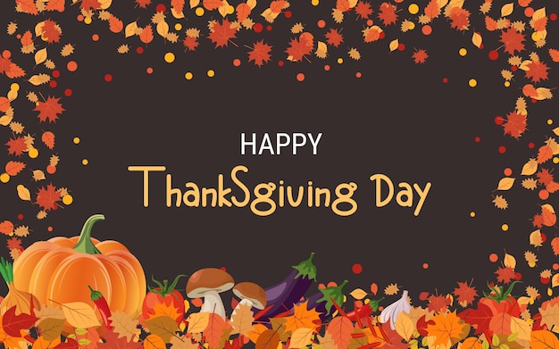 Happy Thanksgiving Day cartoon style vector illustration