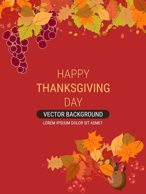 Happy Thanksgiving Day cartoon style vector illustration