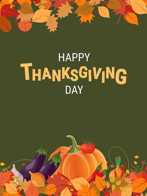 Happy Thanksgiving Day cartoon style vector illustration