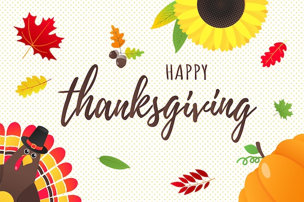 Happy thanksgiving day flat style design poster vector illustration