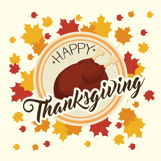 Vector happy thanksgiving day greeting card