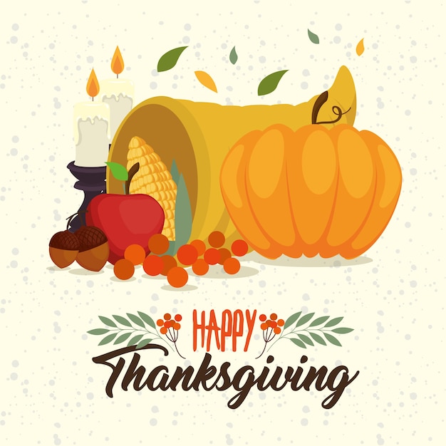 Happy thanksgiving day greeting card 