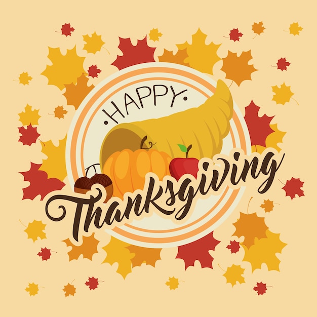 Happy thanksgiving day greeting card 