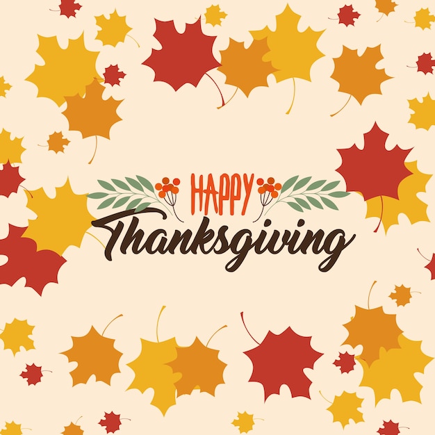 Vector happy thanksgiving day greeting card