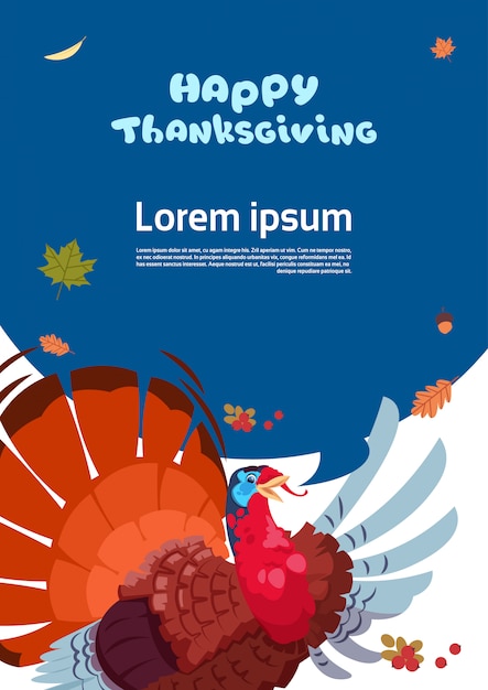 Happy Thanksgiving Day herfst traditionele oogst wenskaart met Turkije