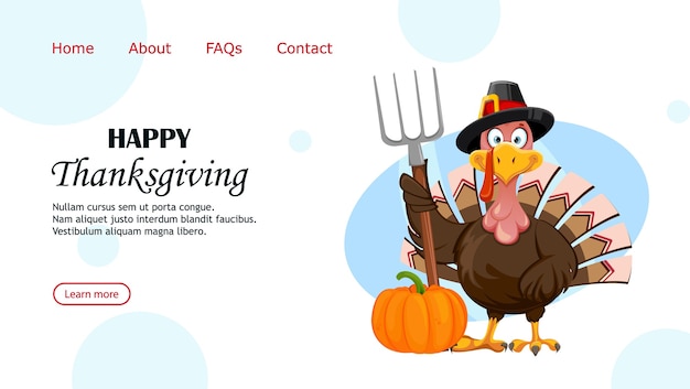 Happy thanksgiving day landing page