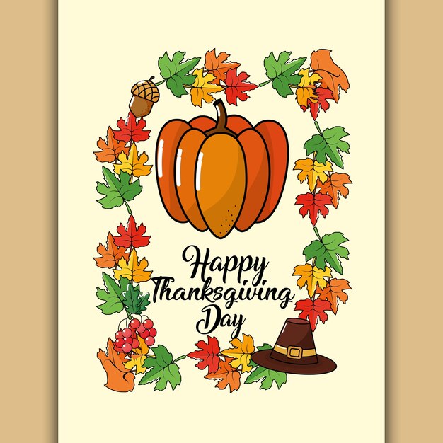 Vector happy thanksgiving day ontwerp