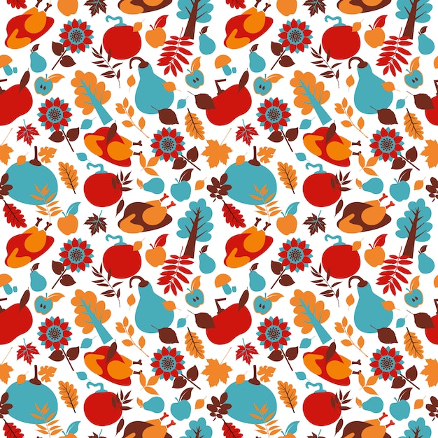 Happy thanksgiving day seamless pattern.