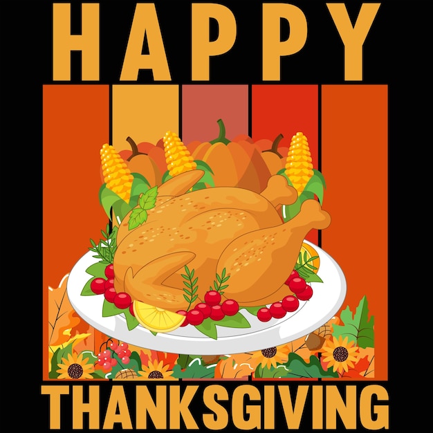 Vettore t-shirt happy thanksgiving day design 2022