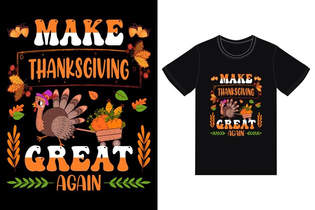 Дизайн футболки с Днем благодарения