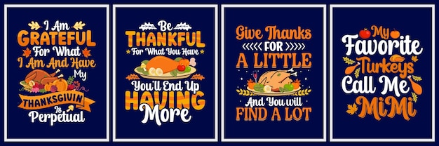 Happy thanksgiving day t-shirt ontwerpset