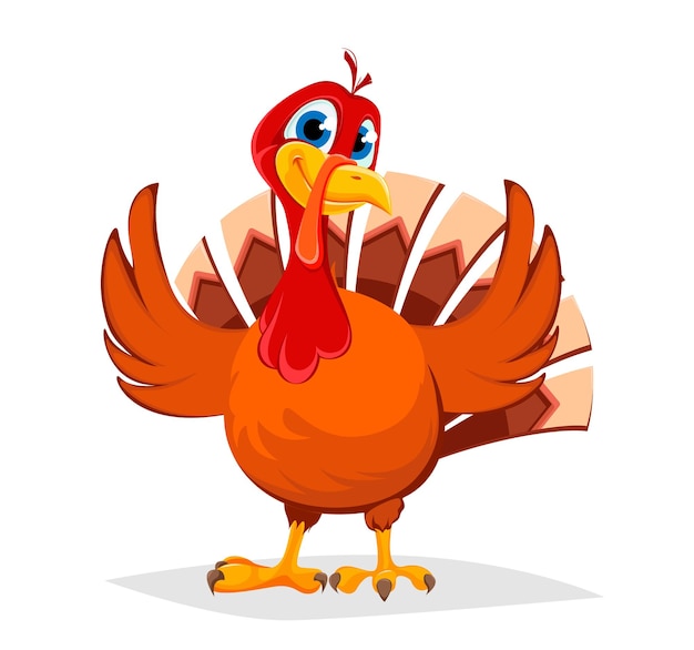 Vector happy thanksgiving day thanksgiving turkey cartoon character