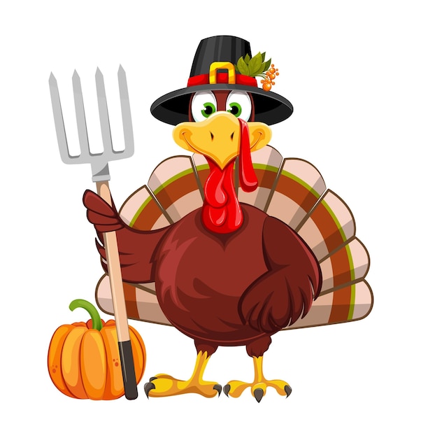 Vector happy thanksgiving funny thanksgiving turkey bird