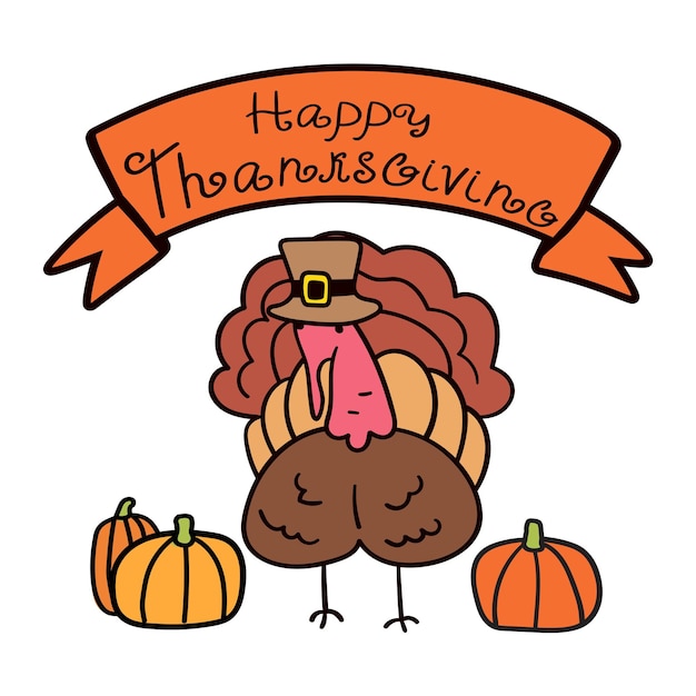 Happy Thanksgiving Grafisch ontwerp Hand getekende vectorillustratie Beste voor kaarten banners sociale media badges Grafisch ontwerp