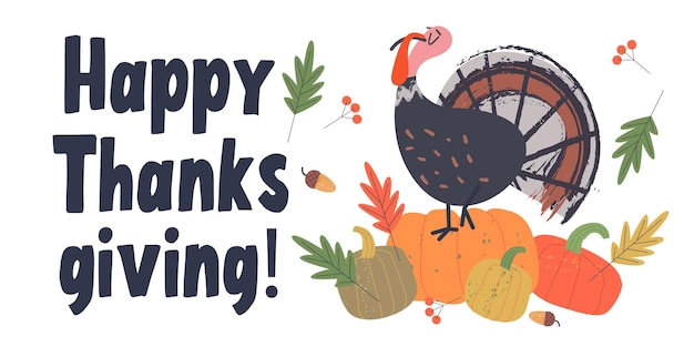 Vector happy thanksgiving greeting card poster