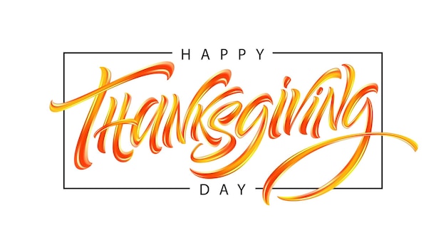 Happy Thanksgiving hand drawn typography poster. Greeting card for Thanksgiving. Calligraphy lettering. Vector illustration EPS10