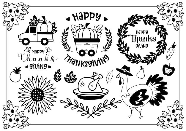 Vector happy thanksgiving illustration vector for banner, poster, flyer