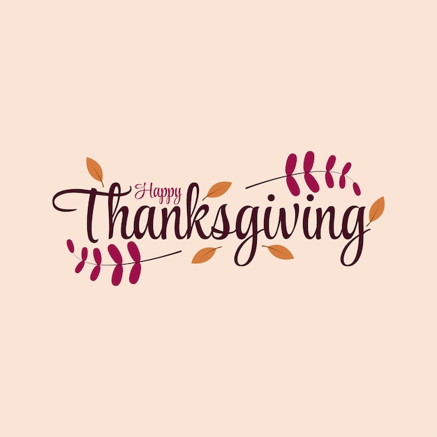 Happy thanksgiving lettering badge vector illustration