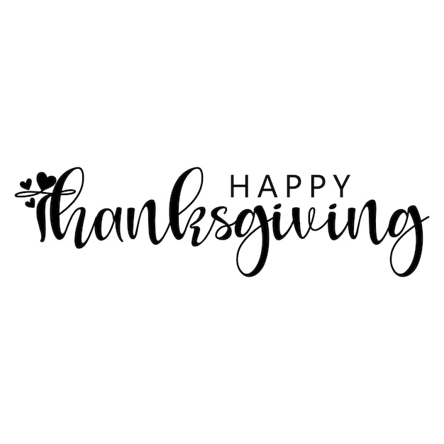 Счастливая надпись на День благодарения с нарисованной вручную векторной иллюстрацией
