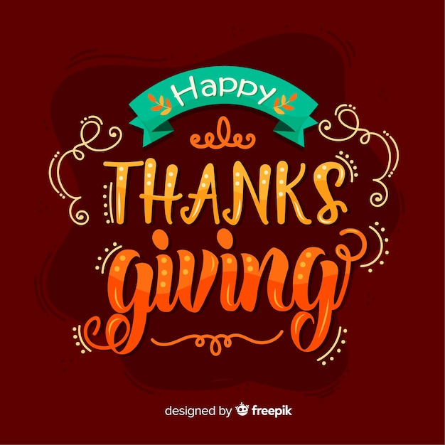 Vector happy thanksgiving lettering