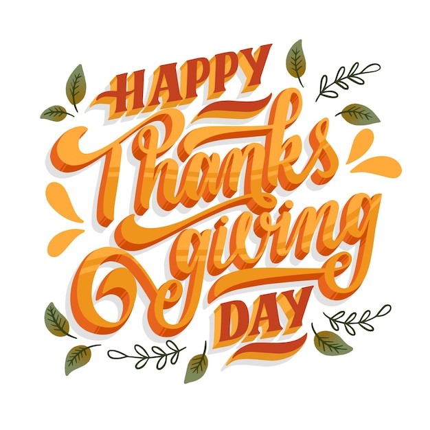 Vector happy thanksgiving lettering