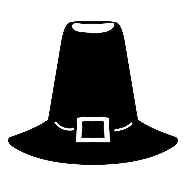 Vettore felice silhouette del cappello del pellegrino del ringraziamento