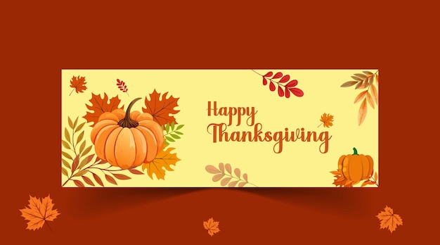 Happy thanksgiving social media banner template