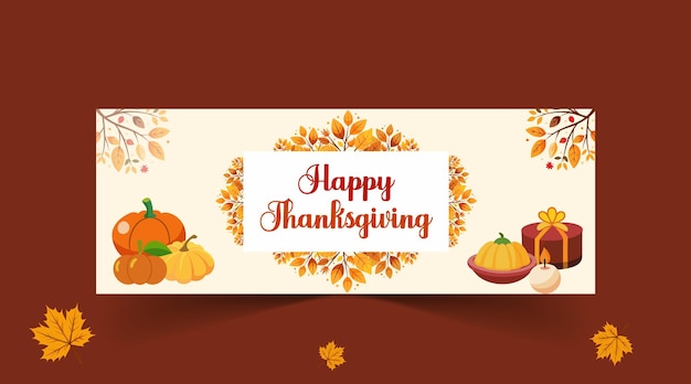 happy thanksgiving social media banner template