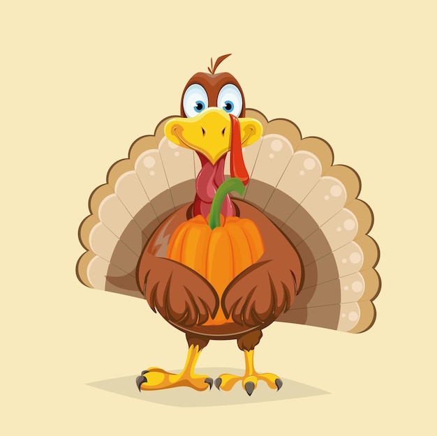 Vector happy thanksgiving turkey design vector