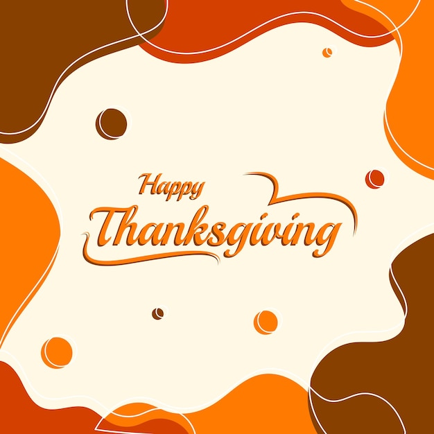 Happy thanksgiving typography banner or poster design template with autumn theme