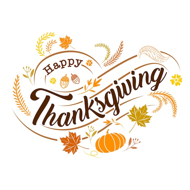 Vector happy thanksgiving typography