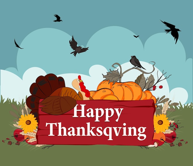 Happy thanksgiving vakantie vector ontwerpsjabloon voor websites, posters, banners happy thanksgiving