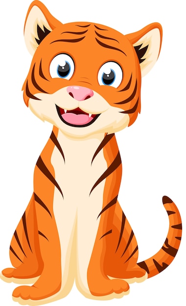 Vettore happy tiger cartoon