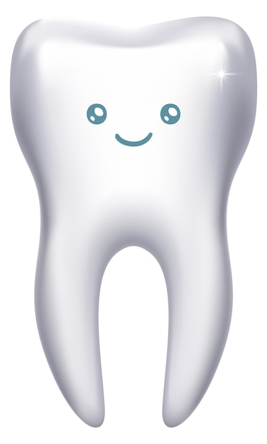 Happy tooth with smiling face Dentistry mascot