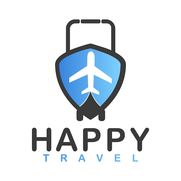 Vector happy travel logo