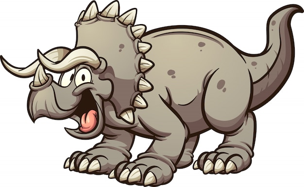 Vector happy triceratops dinosaur