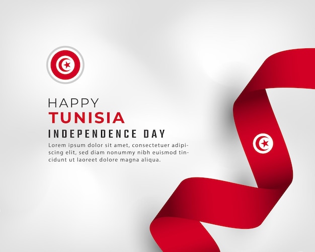 Felice giorno dell'indipendenza della tunisia, 20 marzo, celebrazione del disegno vettoriale, modello di illustrazione per poster