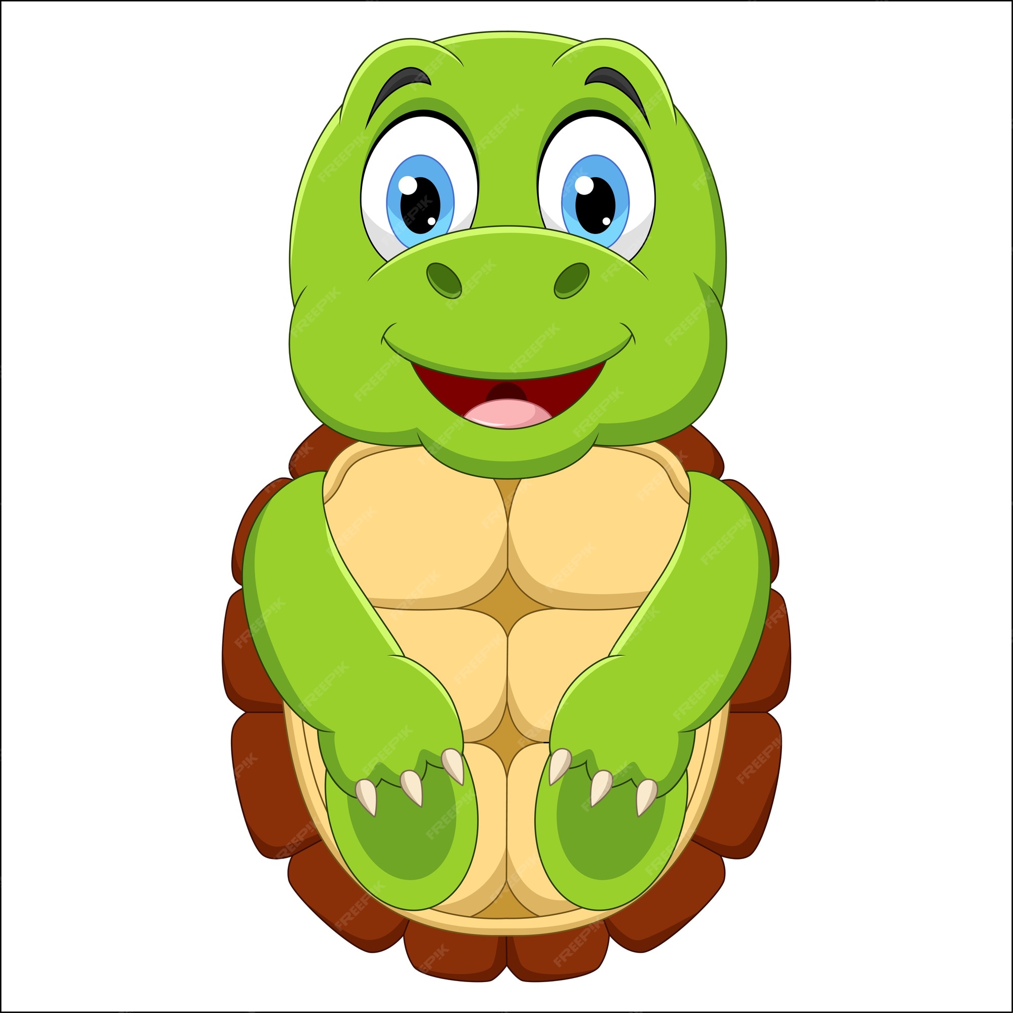 Premium Vector | Happy turtle cartoon on white background Premium Vector | Happy turtle cartoon on white background