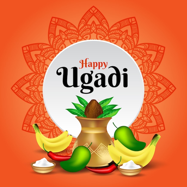 Sfondo ugadi felice