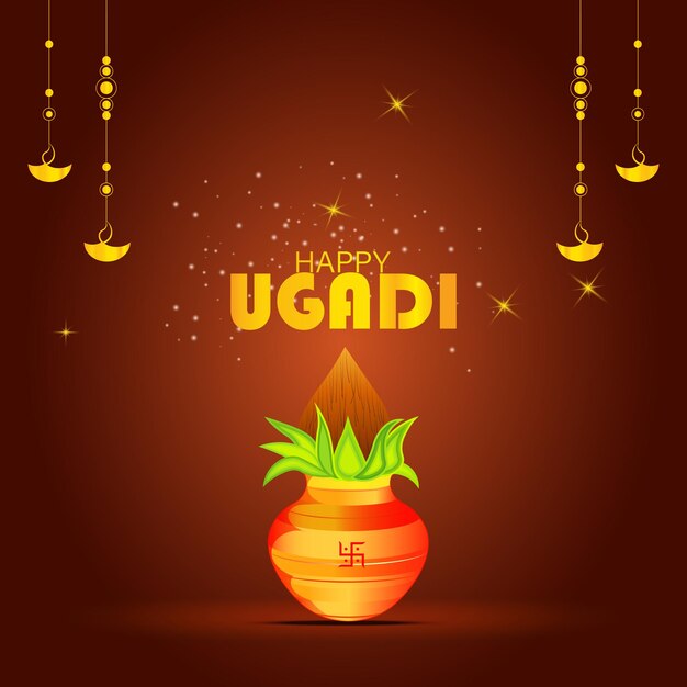Счастливый фон поздравительной открытки Угади с украшенным калашем.