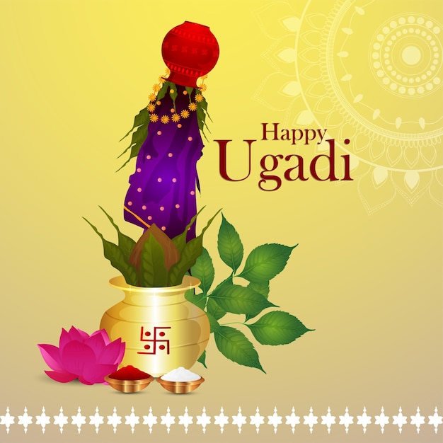 Happy ugadi realistic concept