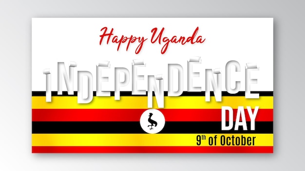 Vector happy uganda independence day october banner celebration