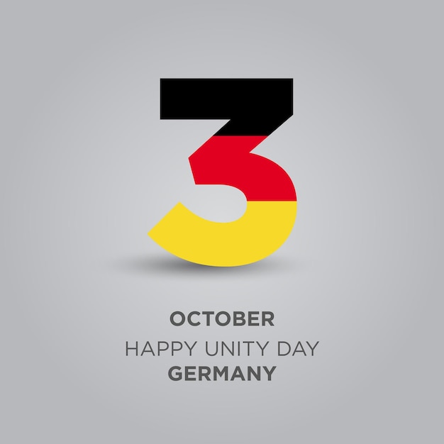 Vector happy unity day germany design number 3 made of the germany flag