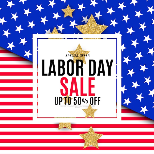 Happy usa labor day sale banner