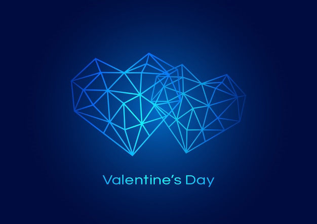 Happy Valentijnsdag achtergrond met geometrische hart