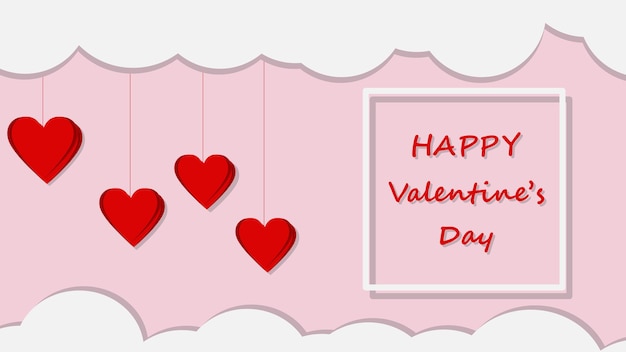 Happy Valentijnsdag banner achtergrond sjabloonontwerp.