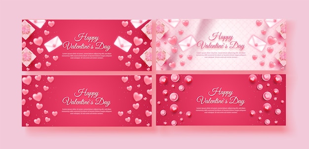 Happy Valentijnsdag banner met cadeau laatste liefde en andere collectie