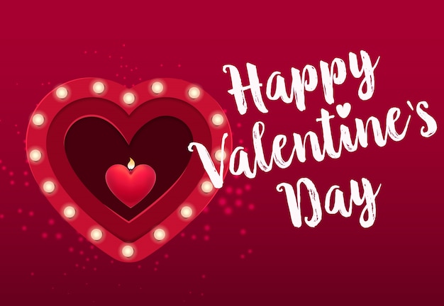 Happy Valentijnsdag belettering met kaars