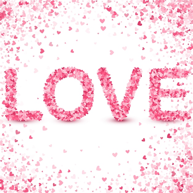 Happy valentijnsdag concept. hart roze confetti splash.